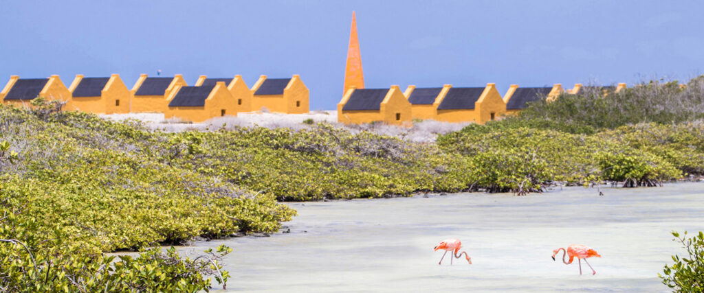 De slavenhuisjes langs de kust van Bonaire